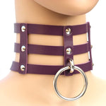 하라주쿠 패션 펑크 고딕 리벳 칼라 손 3열 케이지 가죽 칼라 목걸이, (은색), (녹색), (빨강+노랑+빨강), (흰색+진청+빨강), (베이비 블루), (금색), (베이비 블루+흰색+베이비 블루), (빨강+흰색+녹색), (진청+흰색+빨강), (빨강+흰색+빨강...
