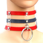 하라주쿠 패션 펑크 고딕 리벳 칼라 손 3열 케이지 가죽 칼라 목걸이, (은색), (녹색), (빨강+노랑+빨강), (흰색+진청+빨강), (베이비 블루), (금색), (베이비 블루+흰색+베이비 블루), (빨강+흰색+녹색), (진청+흰색+빨강), (빨강+흰색+빨강...