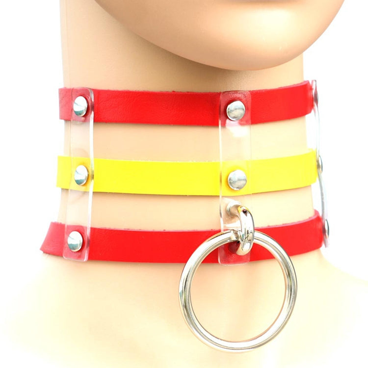 하라주쿠 패션 펑크 고딕 리벳 칼라 손 3열 케이지 가죽 칼라 목걸이, (은색), (녹색), (빨강+노랑+빨강), (흰색+진청+빨강), (베이비 블루), (금색), (베이비 블루+흰색+베이비 블루), (빨강+흰색+녹색), (진청+흰색+빨강), (빨강+흰색+빨강...