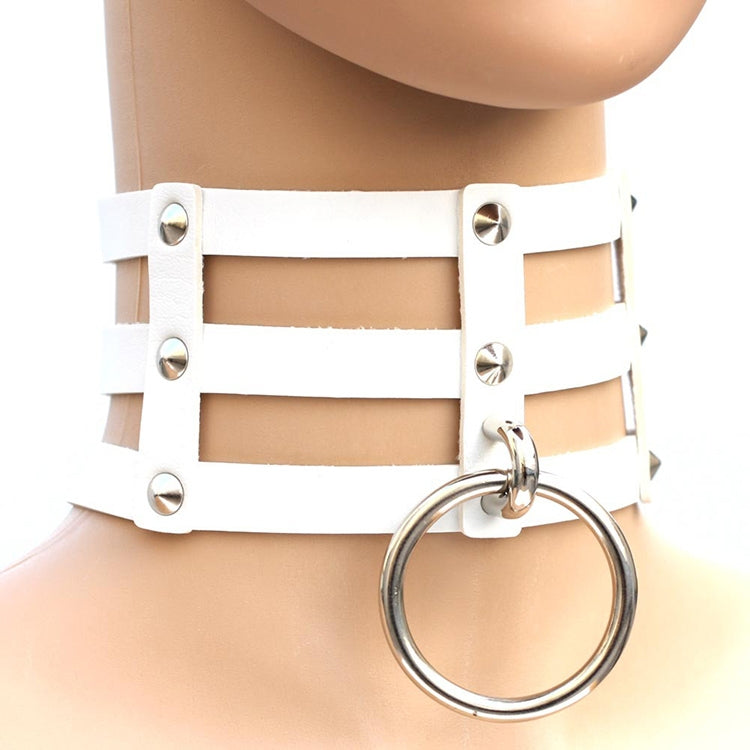 하라주쿠 패션 펑크 고딕 리벳 칼라 손 3열 케이지 가죽 칼라 목걸이, (은색), (녹색), (빨강+노랑+빨강), (흰색+진청+빨강), (베이비 블루), (금색), (베이비 블루+흰색+베이비 블루), (빨강+흰색+녹색), (진청+흰색+빨강), (빨강+흰색+빨강...