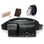 유니버설 아웃도어 남성용 숄더 메신저 백 복고풍 남성용 허리 가방, 크기: S (24.5cm x 13cm x 1cm)