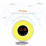 다기능 LED 터치 지능형 기상등 알람 시계 FM 라디오, USB