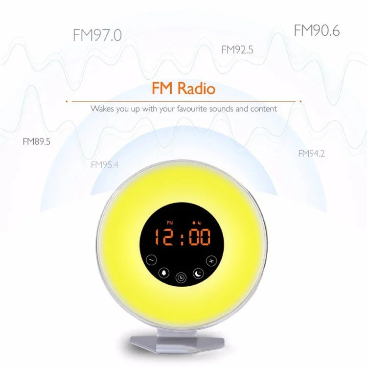 다기능 LED 터치 지능형 기상등 알람 시계 FM 라디오, USB