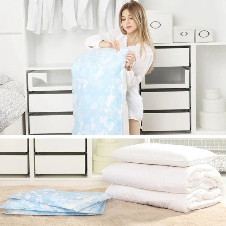 공간 절약 난초 무늬 진공 보관 가방, 두꺼운 이불 의류 진공 밀봉 보관 가방, 크기: 50*70 cm, 크기: 50*70 cm