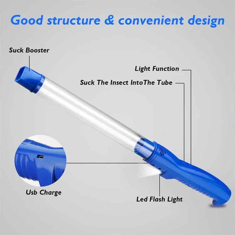 SK818 USB 충전 곤충 벌레 흡입 덫 전기 해충 거미 포획기 LED 라이트 포함, SK818 블루