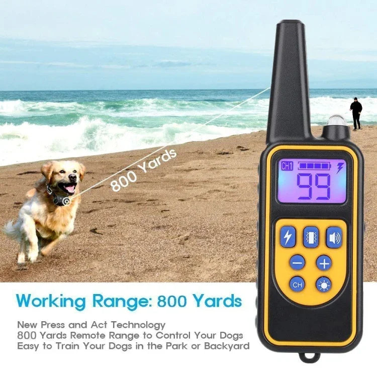 880-2 800야드 충전식 원격 제어 목걸이 개 훈련 장치 짖음 방지 장치, 880-2 블랙 블랙, 880-2 블랙+오렌지