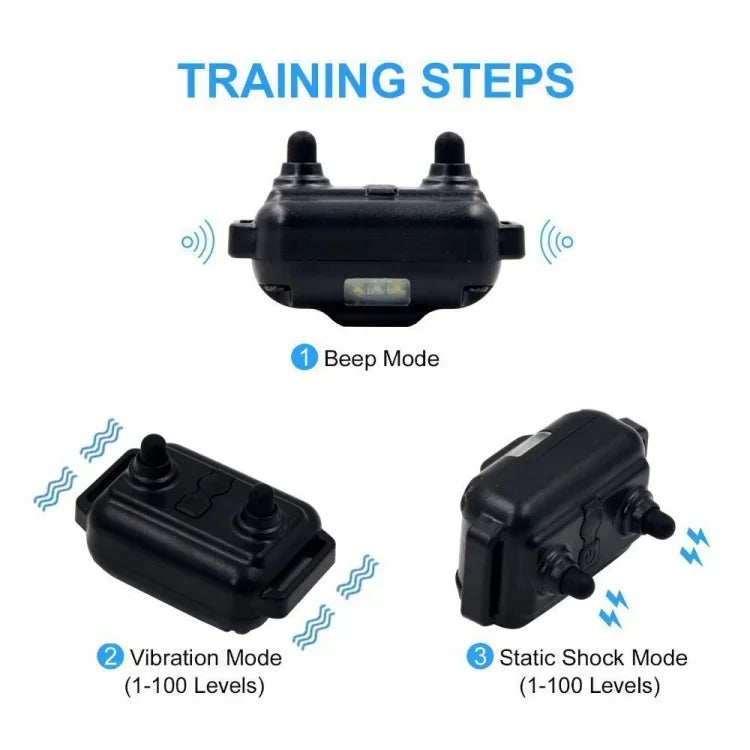 880-2 800야드 충전식 원격 제어 목걸이 개 훈련 장치 짖음 방지 장치, 880-2 블랙 블랙, 880-2 블랙+오렌지