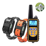 880-2 800야드 충전식 원격 제어 목걸이 개 훈련 장치 짖음 방지 장치, 880-2 블랙 블랙, 880-2 블랙+오렌지