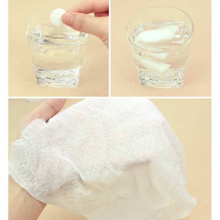 50개 캔디 스타일 휴대용 일회용 여행용 면 타월, 크기: 22*20cm, 50개