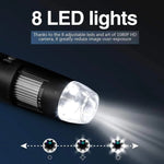 1600X 확대경 HD 이미지 센서 3 in 1 USB 디지털 현미경 8 LED 및 전문 스탠드 포함