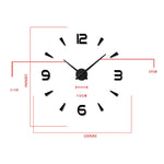침실 홈 장식 시계 프레임리스 3D 거울 대형 DIY 벽 스티커 무음 시계, 크기: 100*100cm, 3M013S (검정), 3M013S (골드), 3M013S (실버)