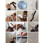 침실 홈 장식 시계 프레임리스 3D 거울 대형 DIY 벽 스티커 무음 시계, 크기: 100*100cm, 3M013S (검정), 3M013S (골드), 3M013S (실버)