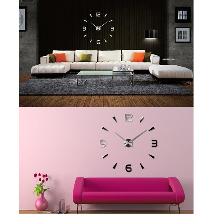 침실 홈 장식 시계 프레임리스 3D 거울 대형 DIY 벽 스티커 무음 시계, 크기: 100*100cm, 3M013S (검정), 3M013S (골드), 3M013S (실버)