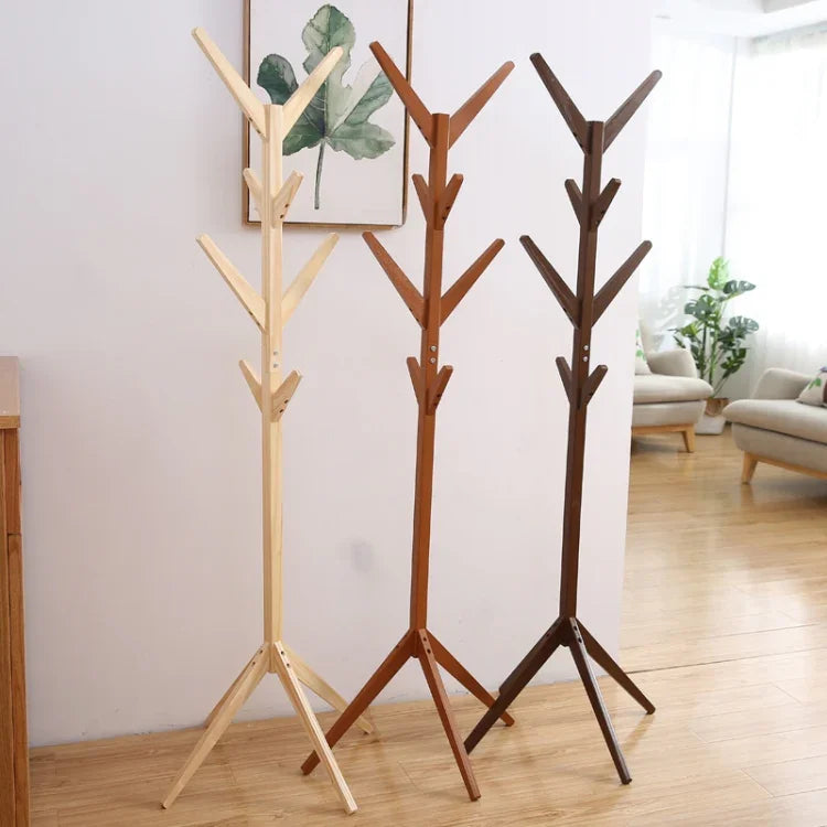 창의적 나무 모양 원목 바닥 모자걸이 옷걸이, 크기: 175x45x45cm, 175x45x45cm (다크 커피), 175x45x45cm (화이트), 175x45x45cm (우드)