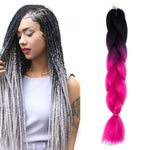 패션 컬러 그라데이션 개별 땋은 가발 화학 섬유 큰 땋은 머리, 길이: 60cm(18네이비 블루+스카이 블루), 01, 02, 03, 06, 08, 15, 16, 17, 18, 26, 27, 28, 29, 54, 59