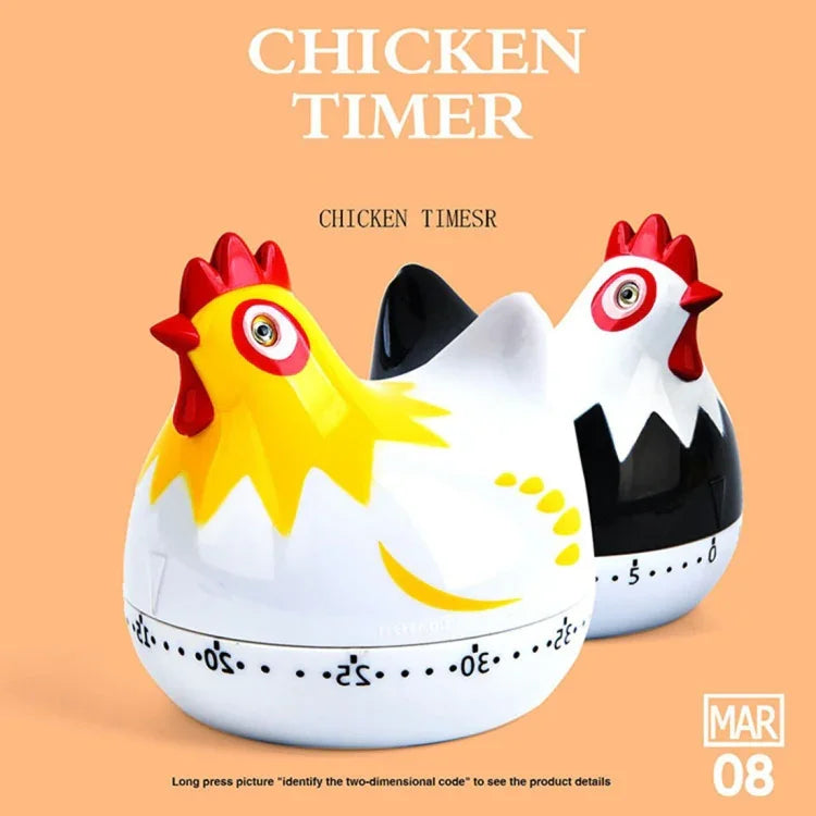 닭 모양 60분 기계식 주방 요리 카운트다운 알람 타이머 가정용 장식용 기기, 무작위 색상 배송, RB219