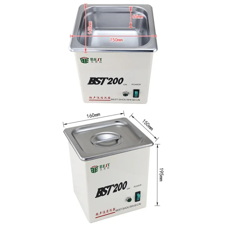 BEST-200 1.5L 스테인리스 스틸 초음파 세척기 (전압 220V), BEST-200 1.5L
