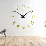 침실 홈 장식 무테 로마 숫자 대형 DIY 벽 스티커 무음 시계, 크기: 100*100cm, M011 (블랙), M011 (골드), M011 (실버)