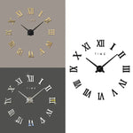 침실 홈 장식 무테 로마 숫자 대형 DIY 벽 스티커 무음 시계, 크기: 100*100cm, M011 (블랙), M011 (골드), M011 (실버)