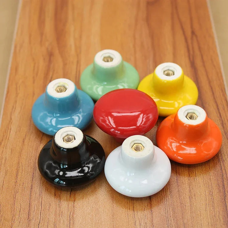32mm 모던 문학 색상 유약 세라믹 캐비닛 서랍 핸들