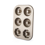 3꽃 모양 도넛 쿠키 몰드 골드 6컵 케이크 몰드 베이킹 몰드 케이크 도구 베이커리 주방용품, 3꽃 모양