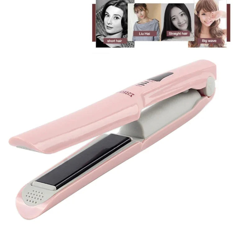 무선 미니 USB 충전식 헤어 스트레이트너 헤어 컬러 이중 용도 헤어 스플린트