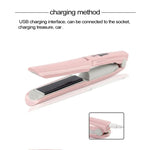 무선 미니 USB 충전식 헤어 스트레이트너 헤어 컬러 이중 용도 헤어 스플린트