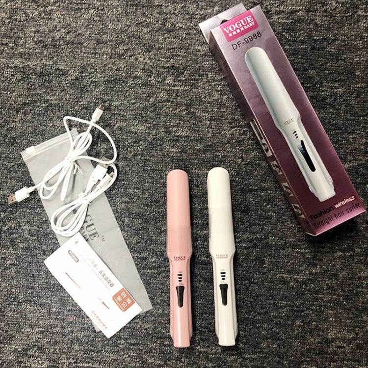 무선 미니 USB 충전식 헤어 스트레이트너 헤어 컬러 이중 용도 헤어 스플린트
