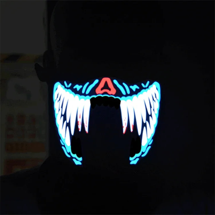 FG-MA-02 할로윈 가면 음성 제어 LED 냉광 공포 코스프레 가면, FG-MA-02