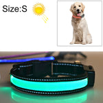 중형 및 대형견 태양광 + USB 충전 LED 라이트 목걸이, 목 둘레 사이즈: S, 35-40cm, 사이즈: S