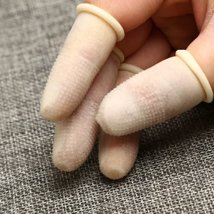 100개입/팩 정전기 방지 미끄럼 방지 내구성 손끝 라텍스 보호 장갑, 사이즈: M, 2.6*6.3cm, 사이즈: M, 2.6*6.3cm