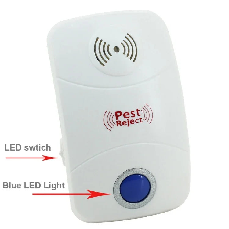 전자 초음파 모기 쥐 해충 퇴치기 LED 라이트 포함, UK 플러그, AC90V-250V, UK 플러그