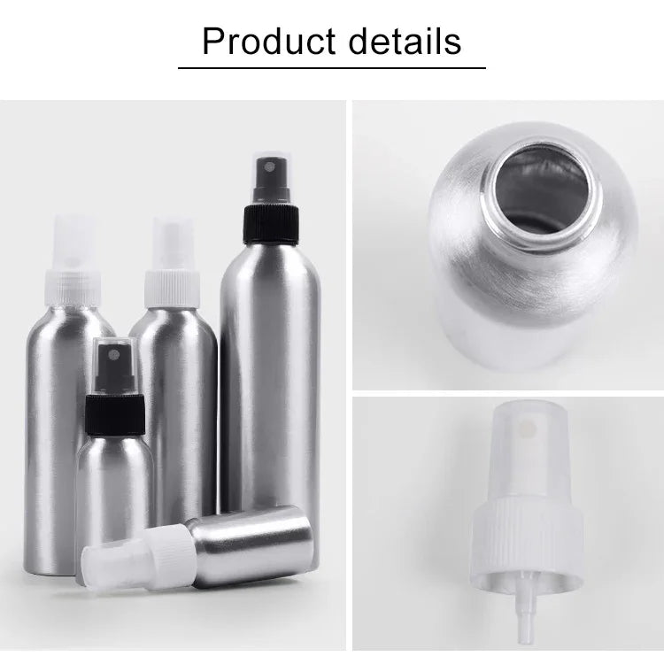 리필 가능한 유리 미세 분무기 알루미늄 병, 50ml, 50ml