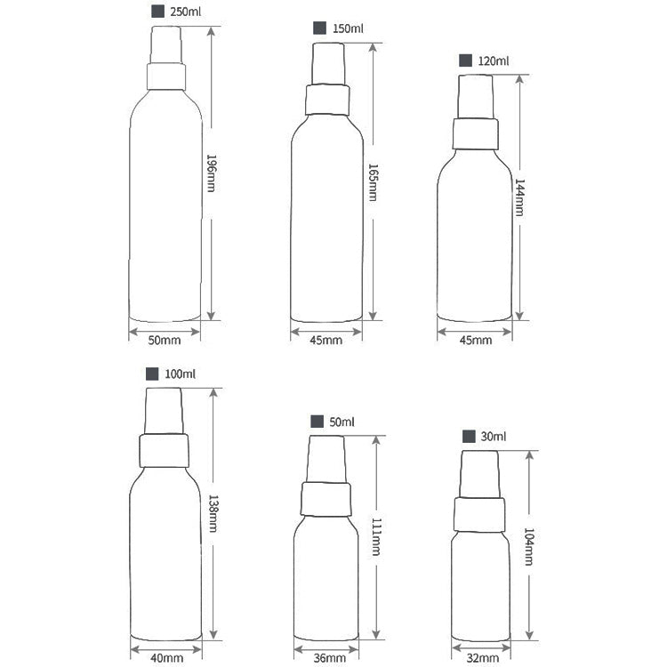 리필 가능한 유리 미세 안개 아토마이저 알루미늄 병, 100ml, 100ml