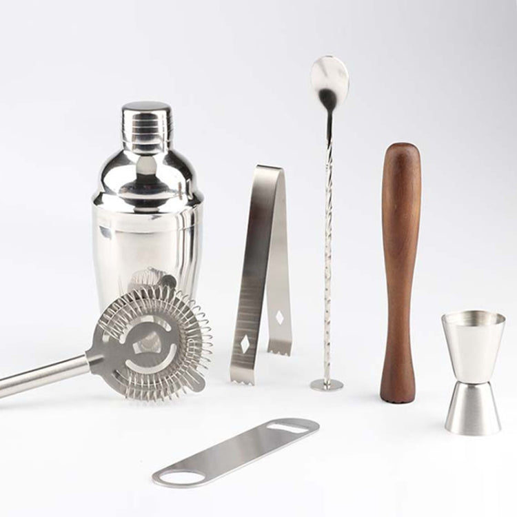 8 in 1 스테인리스 스틸 와인 칵테일 셰이커 도구 세트 천 가방 포함, 용량: 550ml, 550ml