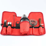 8 in 1 스테인리스 스틸 와인 칵테일 셰이커 도구 세트 천 가방 포함, 용량: 550ml, 550ml