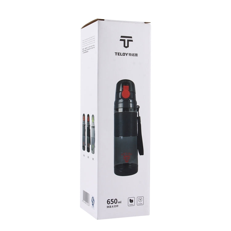 Teloy TNY-9601 650ML 휴대용 스냅 캡 우주 컵 병, 적용 수온: -20 ~ 120도, TNY-9601 (다크 그레이 + 레드)