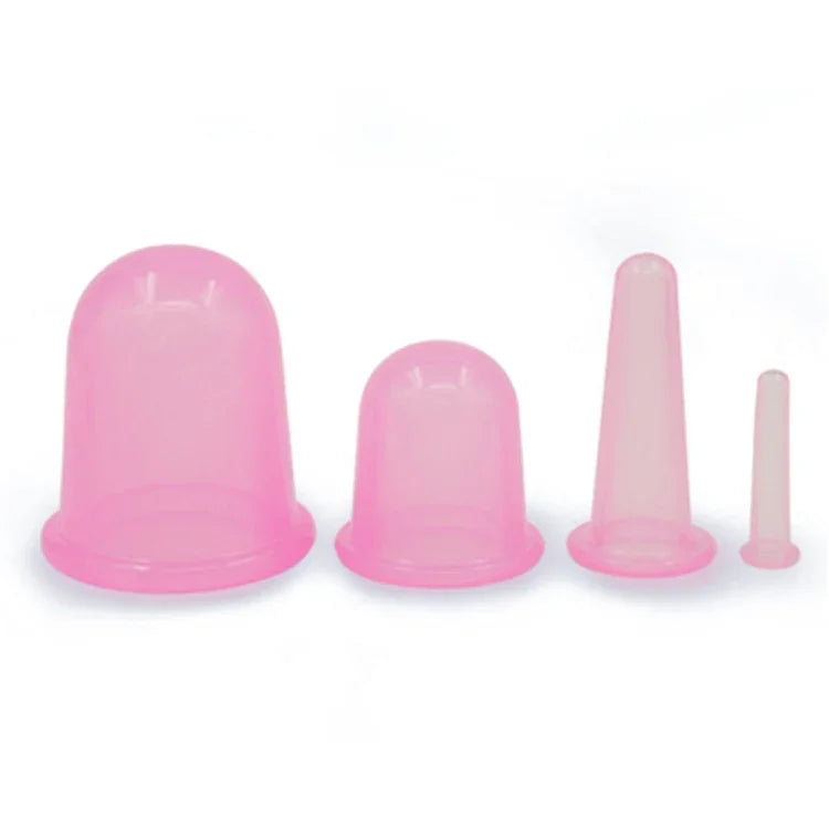 4-in-1 건강 관리 바디 마사지 진공 실리콘 부항컵, 랜덤 색상 배송, 4-in-1