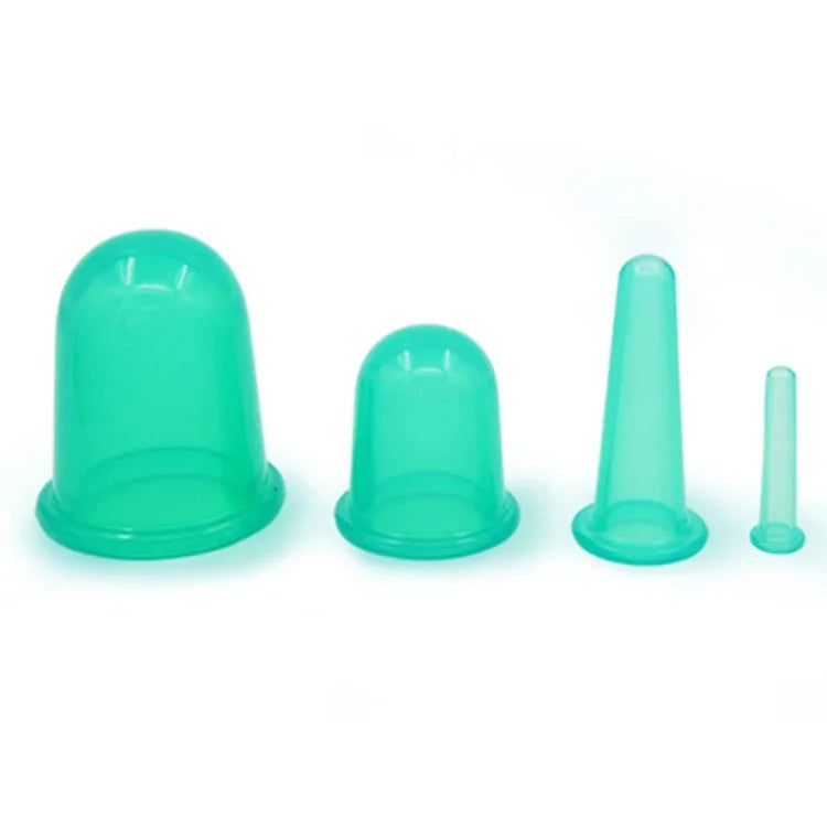 4-in-1 건강 관리 바디 마사지 진공 실리콘 부항컵, 랜덤 색상 배송, 4-in-1