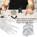 10 Pairs Anti-static Stripe Plastic Gloves, Size：Free Size, Plastic Gloves