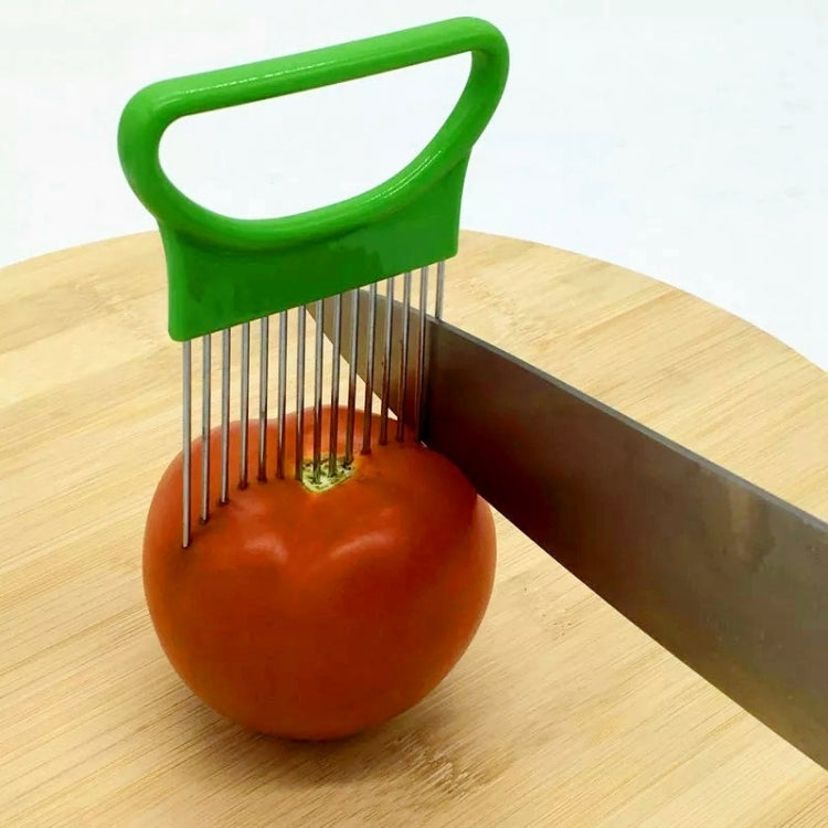 스테인리스 야채 양파 커터 홀더 고기 바늘 주방 도구, 그린, 블루, 화이트