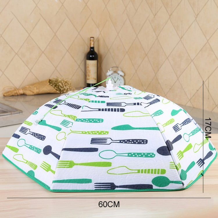 접이식 음식 덮개 음식 보온 알루미늄 호일 덮개, 파란색 식기 패턴, 크기: 60*60*17cm, 파란색