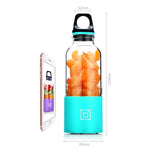 Bingo 500ml 미니 휴대용 USB 충전식 전기 주서 컵 주서 블렌더, 분당 22000회 회전, 2날 헤드 핑크, 2날 헤드 그린, 2날 헤드 블루, 2날 헤드 퍼플, 2날 헤드 레드