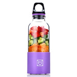 Bingo 500ml 미니 휴대용 USB 충전식 전기 주서 컵 주서 블렌더, 분당 22000회 회전, 2날 헤드 핑크, 2날 헤드 그린, 2날 헤드 블루, 2날 헤드 퍼플, 2날 헤드 레드