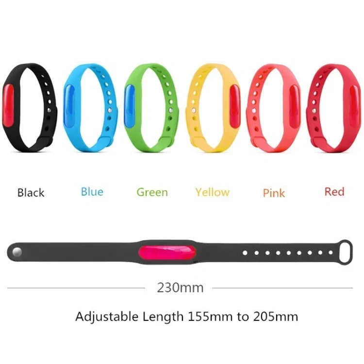 10개입 모기 퇴치 실리콘 팔찌 버클 손목밴드 벌레 퇴치, 어린이 및 성인용, 길이: 23cm, 랜덤 색상 배송, 10개입