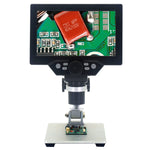 G1200 7인치 LCD 스크린 1200X 휴대용 전자 디지털 데스크탑 스탠드 현미경, 호주 플러그, 리튬 배터리 호주 플러그, 리튬 배터리 유럽 플러그, 리튬 배터리 영국 플러그, 리튬 배터리 미국 플러그