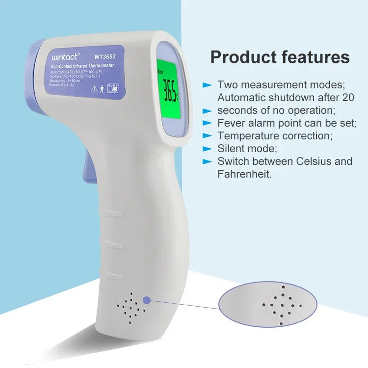 Wintact WT3652 비접촉 적외선 온도계 온도 측정기, WT3652