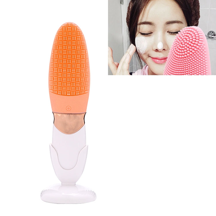 CNaier AE-618 배터리 구동 실리콘 음파 얼굴 피부 관리 전기 페이셜 클렌저, AE-618(오렌지), AE-618(핑크), AE-618(그린), AE-618(블루)