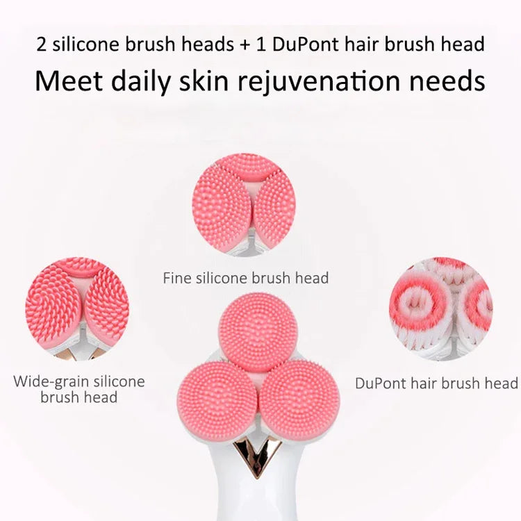 CNaier AE-878 USB Charging Silicone Face Skin Care Electric Facial Cleanser, AE-878(Pink), AE-878(Blue)
