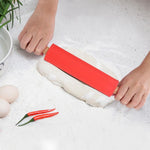 kn055 원목 손잡이 실리콘 밀대 논스틱 음식 만두 밀대, 길이: 43cm, 무작위 색상 배송, 43cm